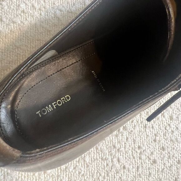 Tom Ford mens Brown Leather Double Monk Oxfords with Brogue Detailing size 13 - Picture 11 of 16